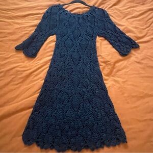 Black Crochet Knit Dress